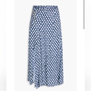 Maje Printed Satin Midi Skirt